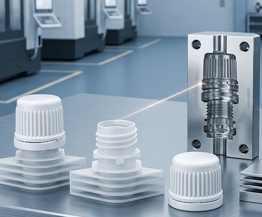 Application Case: Cosmetic Refill Pouch Spout Cap & Fitment Mold